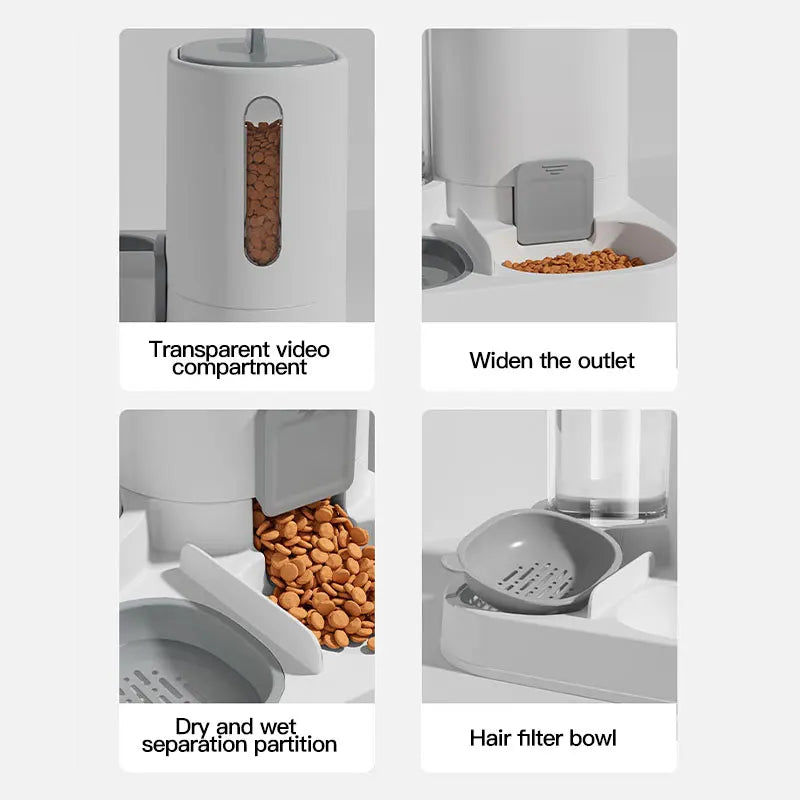 Whiskwag Auto Gravity-Fed Cat/Dog Water Dispenser & Feeder